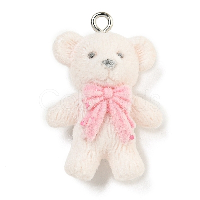 Flocking Resin Cute Pendants RESI-L043-01P-06-1