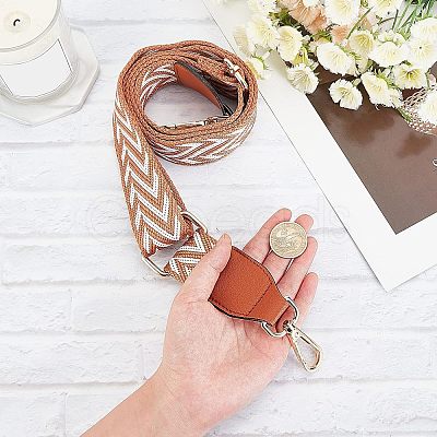 Stripe Pattern Adjustable Cotton Bag Strap AJEW-WH0254-63A-1