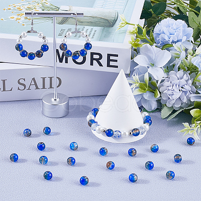 3 Strands Two-Tone Crackle Baking Paint Transparent Glass Beads Strands CCG-SP0001-01B-1