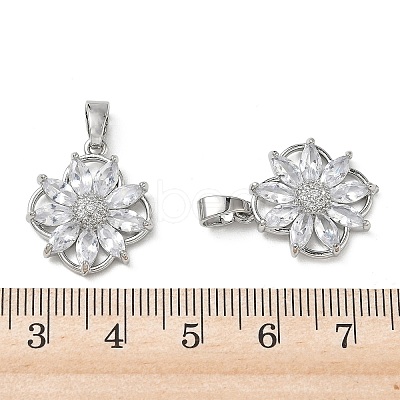 Brass Micro Pave Clear Cubic Zirconia Pendants KK-A299-15P-1
