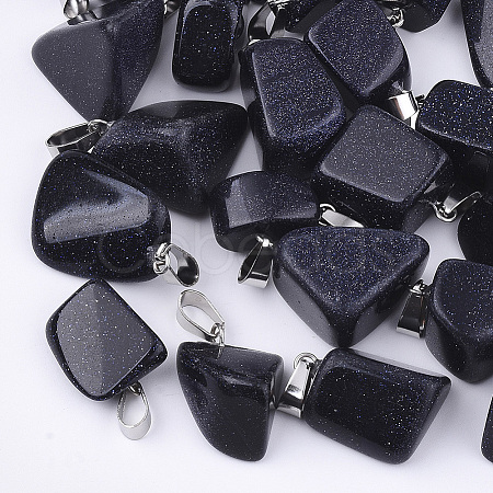 Synthetic Blue Goldstone Pendants G-Q996-13-1
