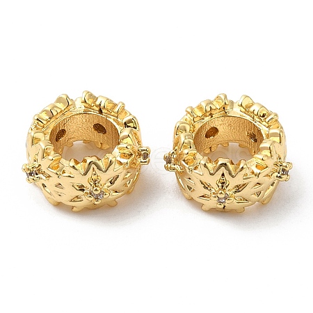 Brass Micro Pave Cubic Zirconia European Style Beads KK-P234-36G-1