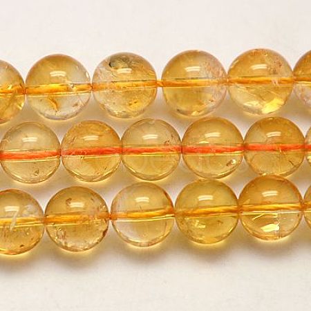 Grade A Natural Citrine Beads Strands G-G448-8mm-15-1