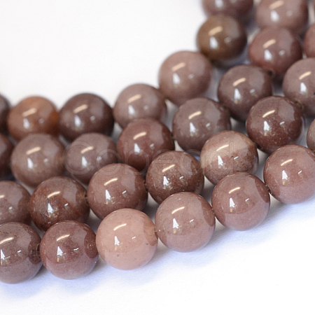 Natural Purple Aventurine Round Bead Strands X-G-E334-6mm-21-1