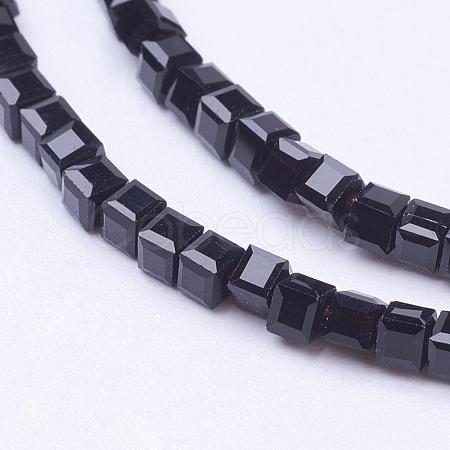 Cube Shaped Crystal Glass Beads Strands GLAA-F012-A02-1