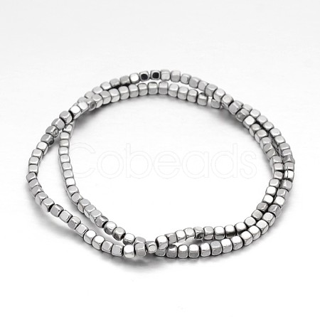 Cube Electroplate Non-magnetic Synthetic Hematite Beads Strands X-G-P110-03G-1