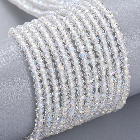 Electroplate Glass Beads Strands X-EGLA-F149-AB-01-1