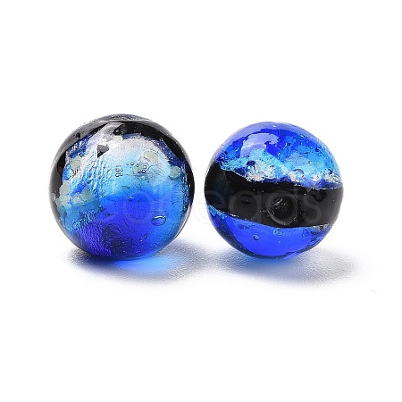 Handmade Silver Foil Glass Beads LAMP-A001-G04-10mm-1