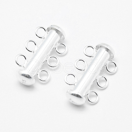 Sterling Silver Slide Lock Clasps STER-K035-02-1