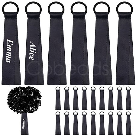 24Pcs Polyester Cheerleader Pom Poms Labels Ribbon FIND-CN0002-33A-1