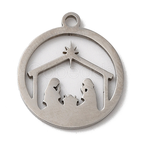 Non-Tarnish Christmas 201 Stainless Steel Pendants X-STAS-D053-04P-1