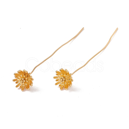Brass Daisy Flower Head Pins  FIND-B009-09G-1