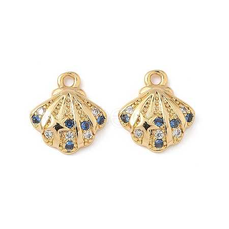 Brass Micro Pave Cubic Zirconia Charms KK-C099-01D-G-1