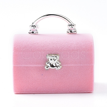 Lady Bag with Bear Shape Velvet Jewelry Boxes VBOX-L002-E03-1