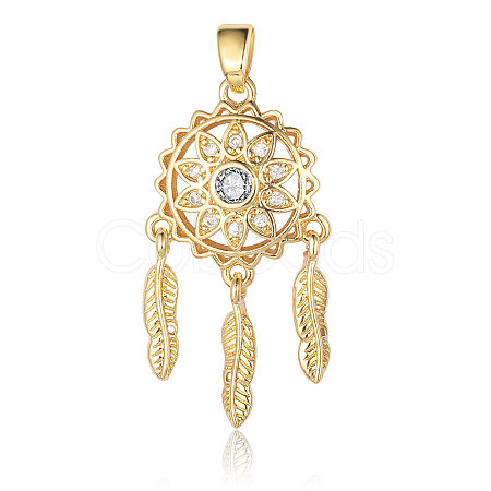 Brass Micro Pave Cubic Zirconia Pendants ZIRC-OY001-50G-1