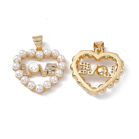 Brass Micro Pave Cubic Zirconia Pendants KK-B061-06G-1