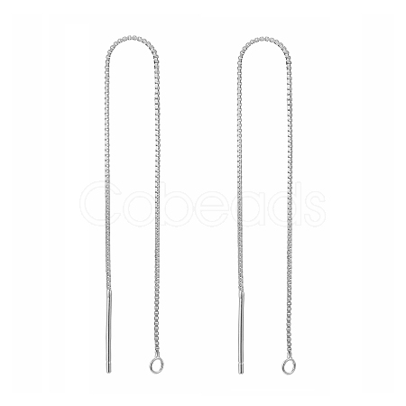 Anti-Tarnish Rhodium Plated 925 Sterling Silver Stud Earring Findings STER-E051-C-01P-1