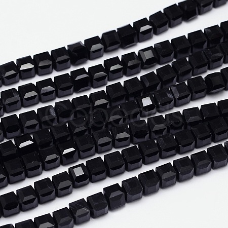 Faceted Cube Glass Bead Strands X-EGLA-E041-5mm-A04-1