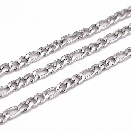 Tarnish Resistant 304 Stainless Steel Mother-Son Chains CHS-K001-32-3mm-1