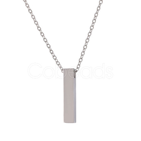 304 Stainless Steel Rectangle Pendant Urn Ashes Necklaces NJEW-WH0036-031P-1