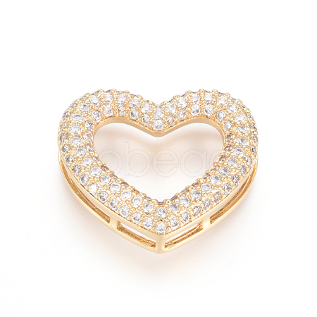 Brass Micro Pave Clear Cubic Zirconia Multi-Strand Links ZIRC-L085-35G-1