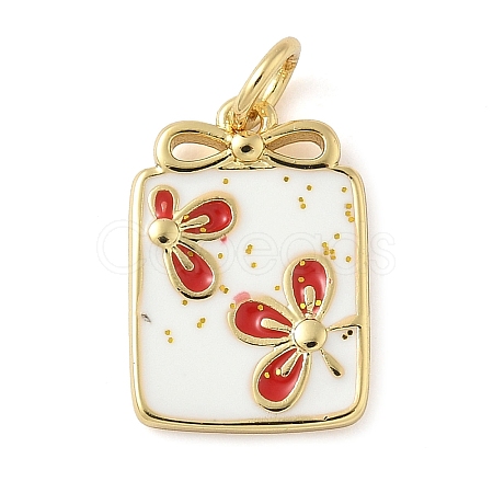 Brass Enamel Pendants KK-C110-17B-02G-1