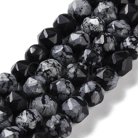 Natural Snowflake Obsidian Beads Strands G-NH0021-A09-01-1