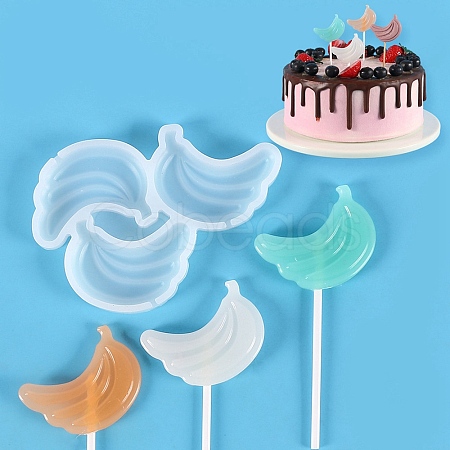 Banana Shape Food Grade Silicone Lollipop Molds LS-DIY-D069-04-1