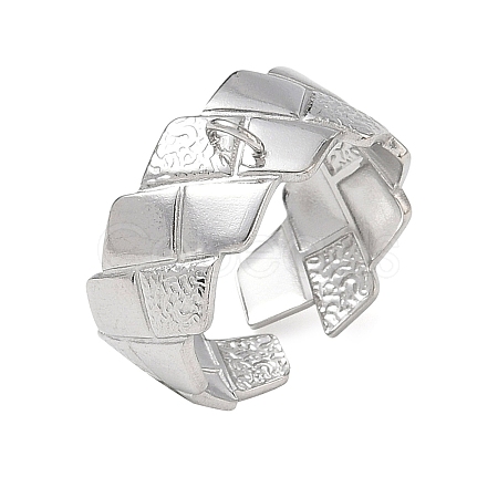 Rhombus 304 Stainless Steel Finger Rings Components SA-CBA45D5-21P-1