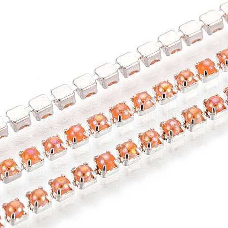 Iron & ABS Imitation Pearl Cup Chains CH-T007-01A-08-1