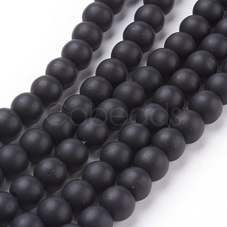 Synthetic Black Stone Beads Strands G508-1-1