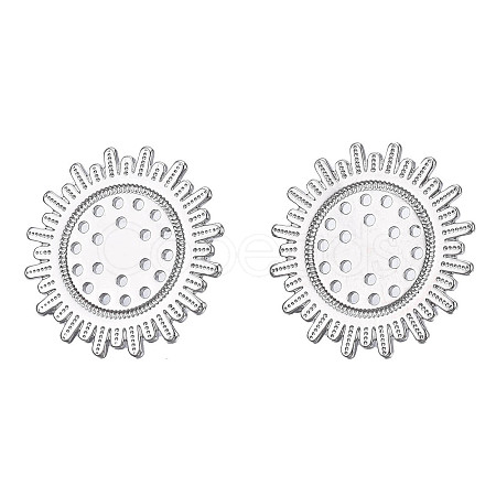 Brass Stud Earring Findings KK-N232-335P-1