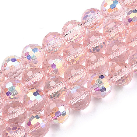 Transparent Electroplate Glass Beads Strands EGLA-TAC0006-06B-1