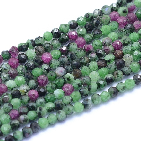 Natural Ruby in Zoisite Beads Strands G-I279-E02-02-1