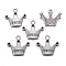 Tibetan Style Pendant Rhinestone Settings, Crown, Lead Free and Cadmium Free, with Word Princess, Antique Silver, 19x17mm, Hole: 2mm