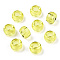 Transparent Plastic Beads, Barrel, Yellow, 9x6mm, Hole: 3.8mm, about 1950pcs/500g