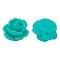 Rose Flower Opaque Resin Beads, Light Sea Green, 9x7mm, Hole: 1mm