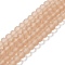 Transparent Glass Beads Strands, Faceted, Frosted, Rondelle, Camel, 10mm, Hole: 1mm, about 63~65pcs/strand, 49~50cm