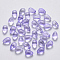 Transparent Spray Painted Glass Charms, with Glitter Powder, Teardrop, Lilac, 9x6x6mm, Hole: 1mm