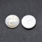 Shell Cabochons, with Resin, Flat Round with Arabic Alphabet, White, 12~12.5x2~2.5mm