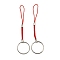 Polyester Cord Mobile Straps, with Platinum Plated Iron Findings, Red, 10.1~10.2cm