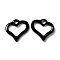 Spray Painted 201 Stainless Steel Charms, Heart Charm, Black, 11.5x11x1.5mm, Hole: 1.6mm