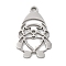 Christmas Anti-Tarnish 201 Stainless Steel Pendants, Laser Cut, Santa Claus Charm, Stainless Steel Color, 18.5x11.5x1mm, Hole: 1.5mm