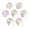 UV Plating Rainbow Iridescent Acrylic Beads, Two Tone Bead in Bead, Fruit, Clear, 16x15.5x16.5mm, Hole: 3.5mm