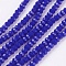 Faceted Imitation Jade Glass Beads Strands, Flat Round, Blue, 3x2mm, Hole: 0.5mm, about 160~165pcs/strand, 15.35 inch~15.75 inch(39~40cm)