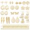 DIY Filigree Drop Earring Making Kits, Including Leaf & Butterfly & Lightning 201 Stainless Steel Pendants & Links, Iron Earring Hooks, Real 18K Gold Plated, 74Pcs/box