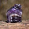 Natural Amethyst Carved House Figurines Statues for Home Office Desktop Decoration, 26x24x16mm