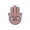 Porcelain Cup Mats, Coasters, with Anti-slip Cork Bottom, Water Absorption Heat Insulation, Hamsa Hand/Hand of Miriam with Eye, Indian Red, 150x100mm