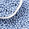 6/0 Glass Seed Beads, Opaque Colours Luster, Teardrop, Light Steel Blue, 4~5x4~4.5x3~4mm, Hole: 0.8~0.9mm, about 5625pcs/pound