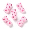 Handmade Bumpy Lampwork Beads, Hand Drawn Beads, with Enamel, Column, Hot Pink, 17.5x9x8mm, Hole: 1.4mm